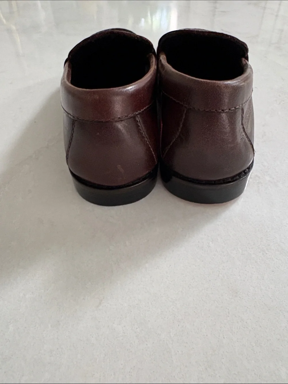 Janie and Jack NWOT ? Leather Penny Loafers Brown Slip On Wedding Dressy Size 9
